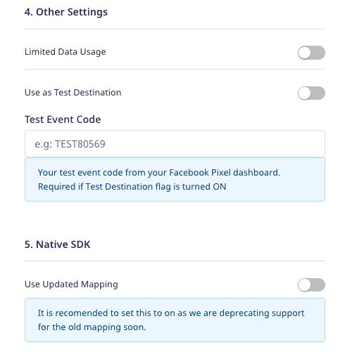 Connection settings